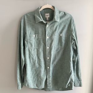 Green Lands’ End Canvas Button-Down, Size Large